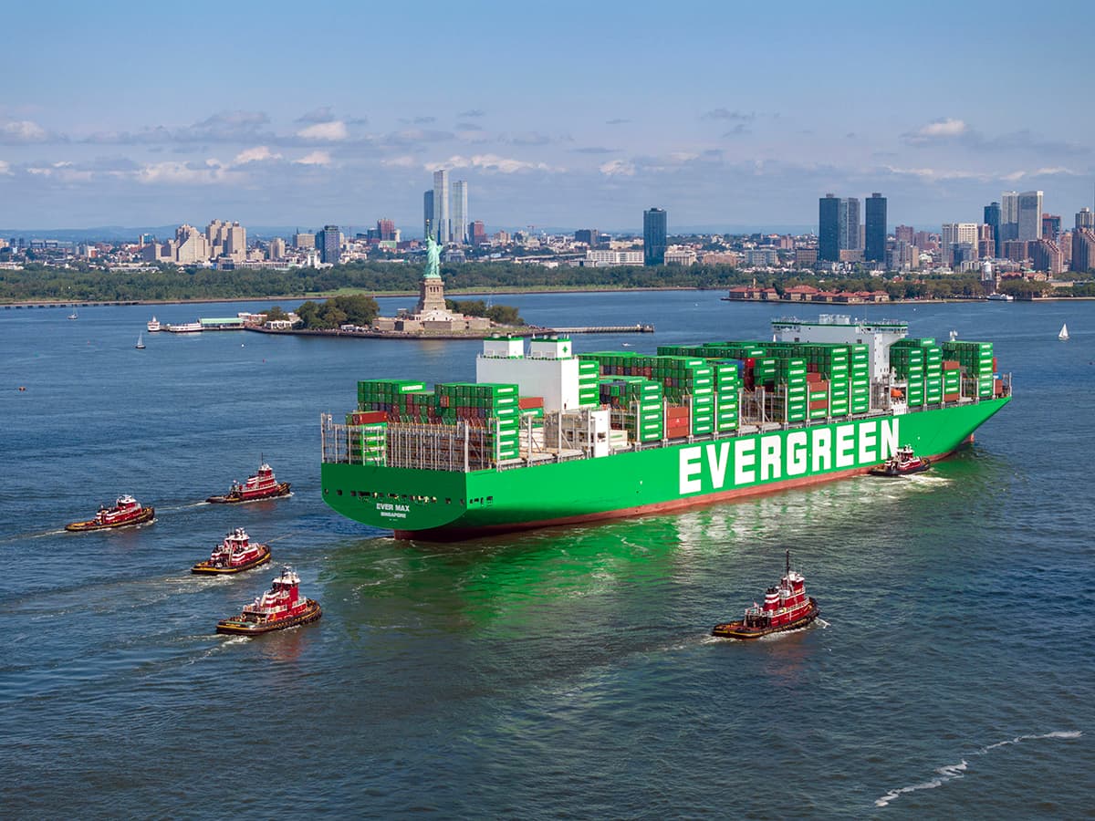 McAllister New York's tugboat fleet docking the Ever Max in NY Harbor.