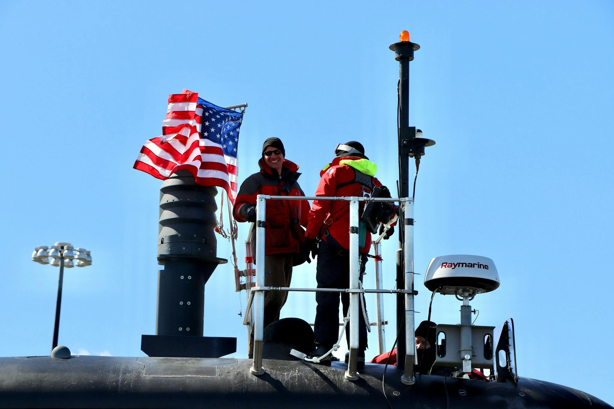 Capt. Joseph Benton atop the USS Delaware 