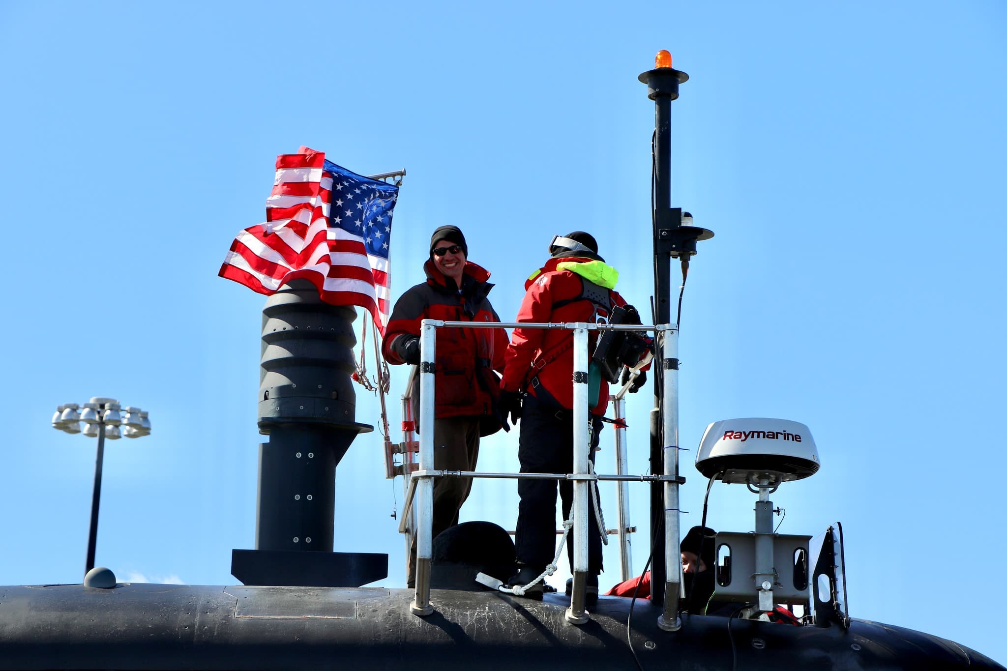 Capt. Joseph Benton atop the USS Delaware