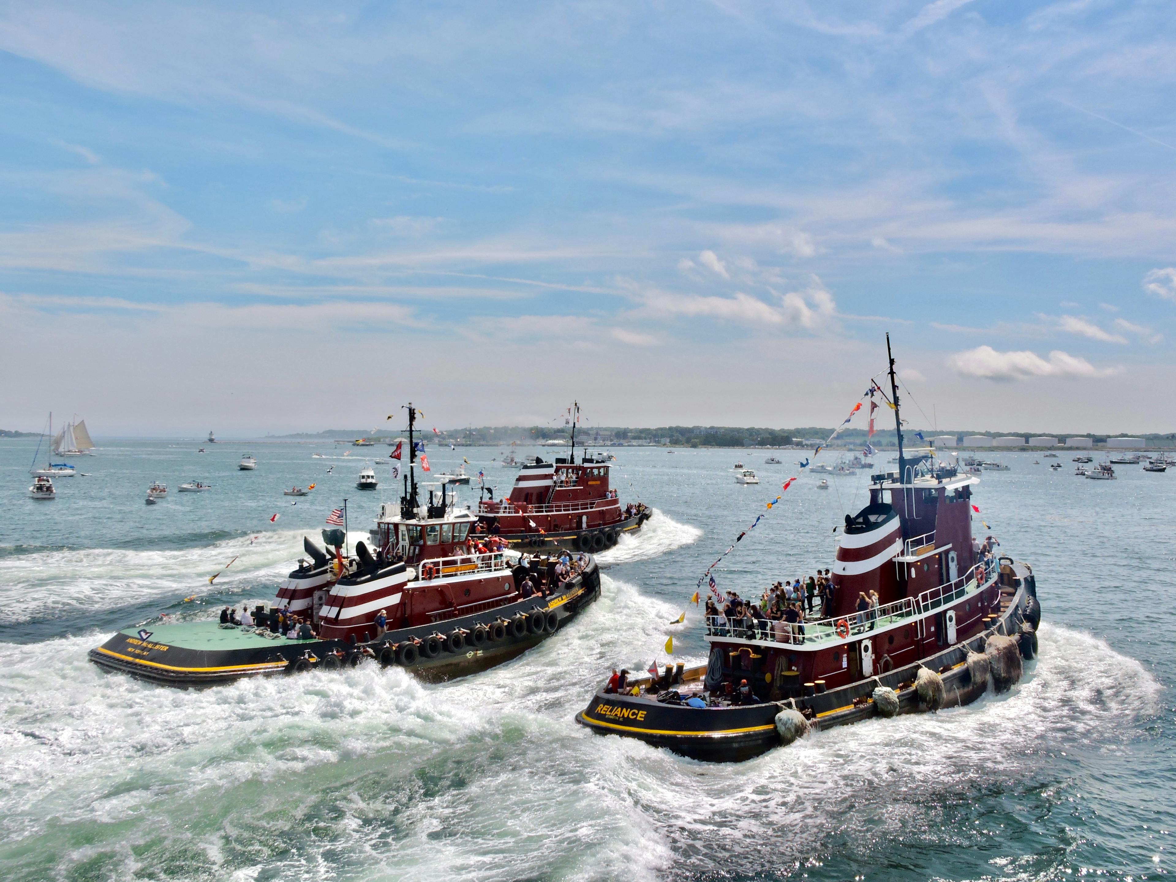McAllister tugs participate in the annual tug races in Portland, Maine.